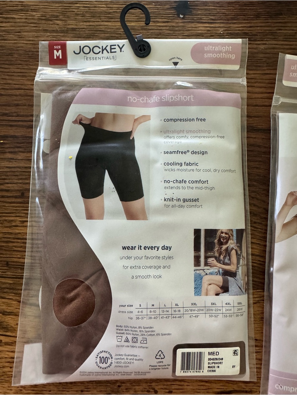 NIP Jockey® Essentials Women's Ultralight Smoothing No-Chafe Slipshort 2 PC - Picture 5 of 5
